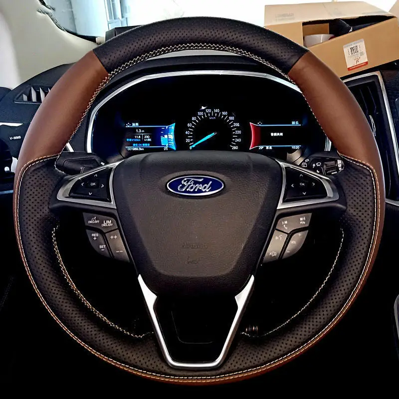 DIY Hand-Sewn Leather Suede Car Steering Wheel Cover for Ford Ranger Everest Edge Explorer Escort Territory Auto Accessories
DIY Hand-Sewn Leather Suede Car Steering Wheel Cover for Ford Ranger Everest Edge Explorer Escort Territory Auto Accessories