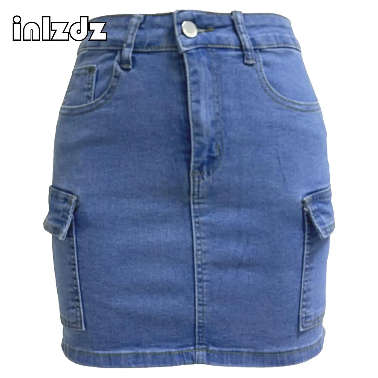 Womens Rave Party Clubwear High Waist Denim Skirt Fashion Pockets Casual Cargo Skirts Miniskirt for Music Festival
Womens Rave Party Clubwear High Waist Denim Skirt Fashion Pockets Casual Cargo Skirts Miniskirt for Music Festival