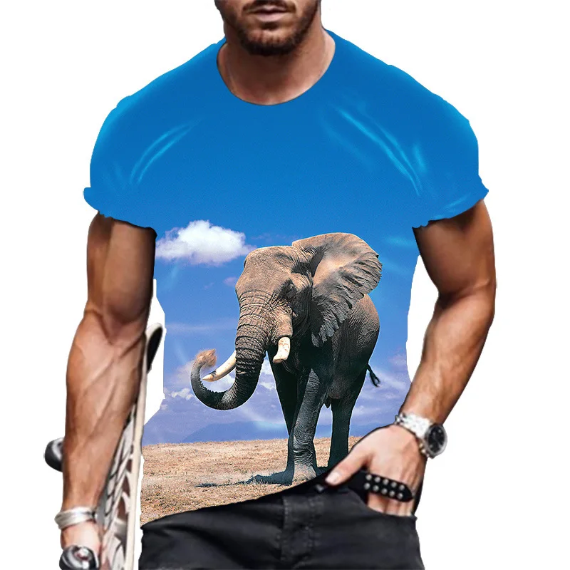 Men Animal Oversized T-Shirt Spring Summer 2022 European American O-Neck Elephant 3D Digital Print Mens Casual Short-Sleeve Top
Men Animal Oversized T-Shirt Spring Summer 2022 European American O-Neck Elephant 3D Digital Print Mens Casual Short-Sleeve Top