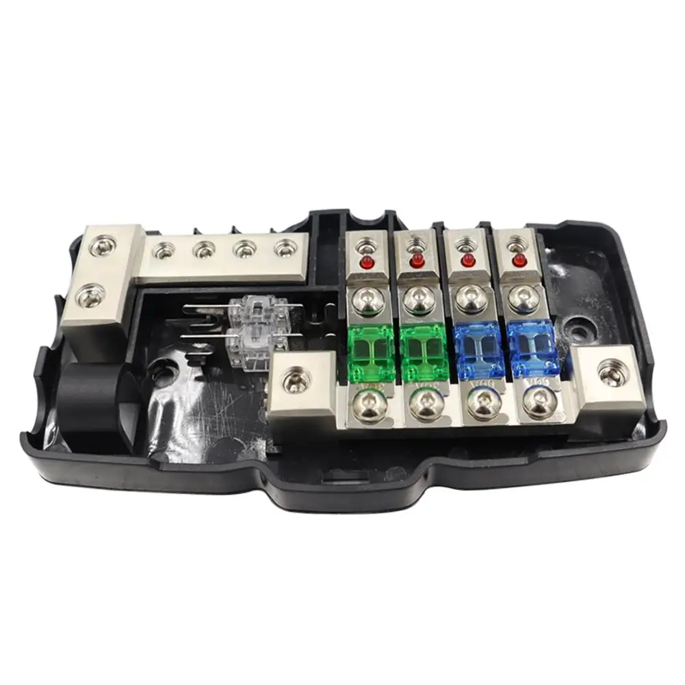 Camper Car Audio Multi-function Fuse Box With Led Indicator Light ANL Fuse 0/4GA In Fuses Holder
Camper Car Audio Multi-function Fuse Box With Led Indicator Light ANL Fuse 0/4GA In Fuses Holder