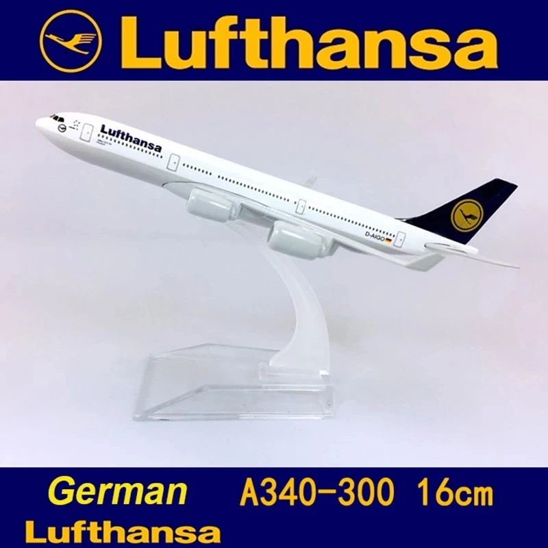 16 см масштаб 1:400, немецкий самолет Lufthansa, модель самолета аэробуса 340 A340, базовый сплав, самолет, коллекционный дисплей, Игрушечная модель 
16 см масштаб 1:400, немецкий самолет Lufthansa, модель самолета аэробуса 340 A340, базовый сплав, самолет, коллекционный дисплей, Игрушечная модель