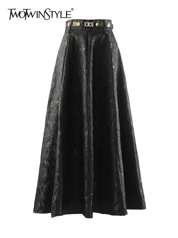 TWOTWINSTYLE Casual Jacquard Women's Skirt High Waist Sashes Lace Up Patchwork Solid A Line Skirts Woman Fashion 2022 Clothing
TWOTWINSTYLE Casual Jacquard Women's Skirt High Waist Sashes Lace Up Patchwork Solid A Line Skirts Woman Fashion 2022 Clothing
