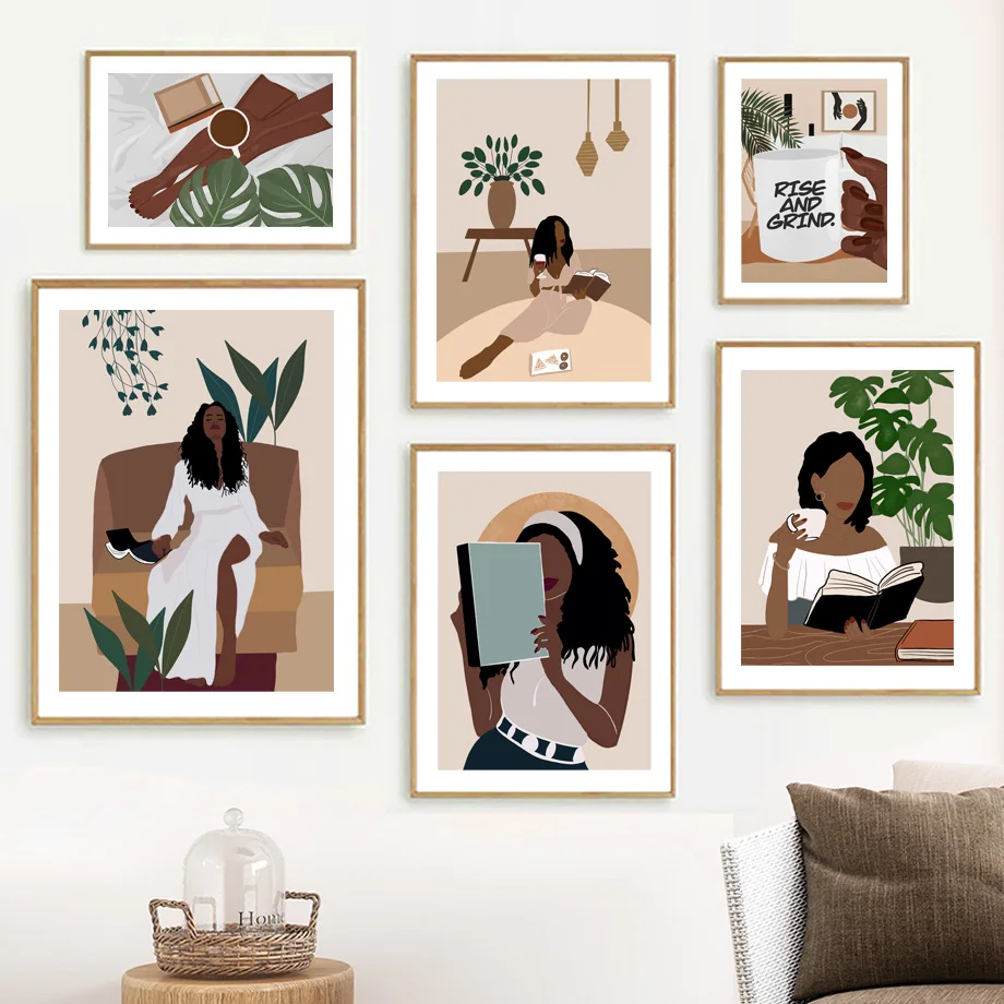 Fashion Reading Black Girl Coffee Abstract Wall Art Canvas Painting Nordic Posters And Prints Pictures For Linving Room Decor
Fashion Reading Black Girl Coffee Abstract Wall Art Canvas Painting Nordic Posters And Prints Pictures For Linving Room Decor
