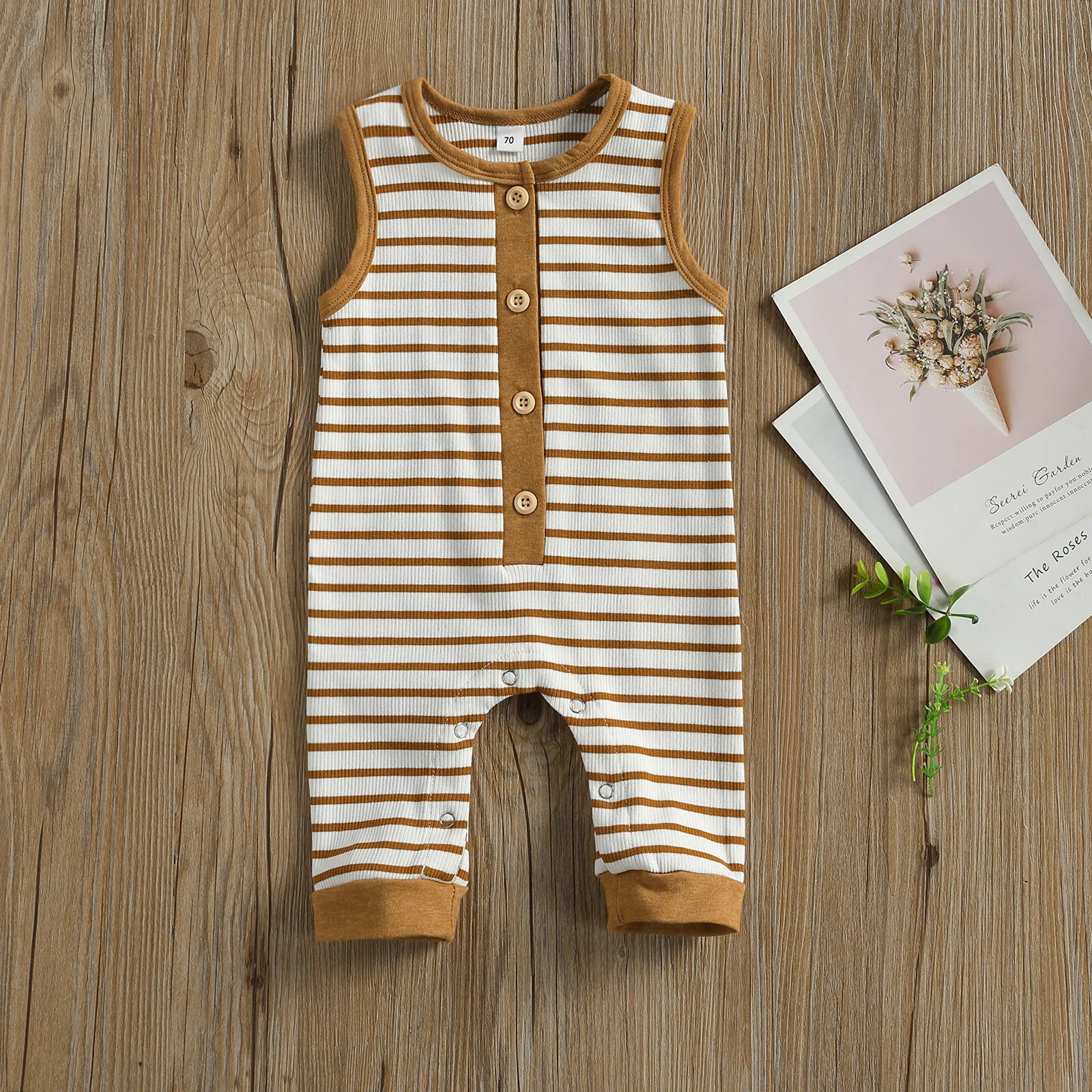 Baby Summer Clothing Girl Boy Casual Sleeveless Ribbed Jumpsuit Fashion Stripe Round Neck Pull-on Single-breasted Romper
Baby Summer Clothing Girl Boy Casual Sleeveless Ribbed Jumpsuit Fashion Stripe Round Neck Pull-on Single-breasted Romper
