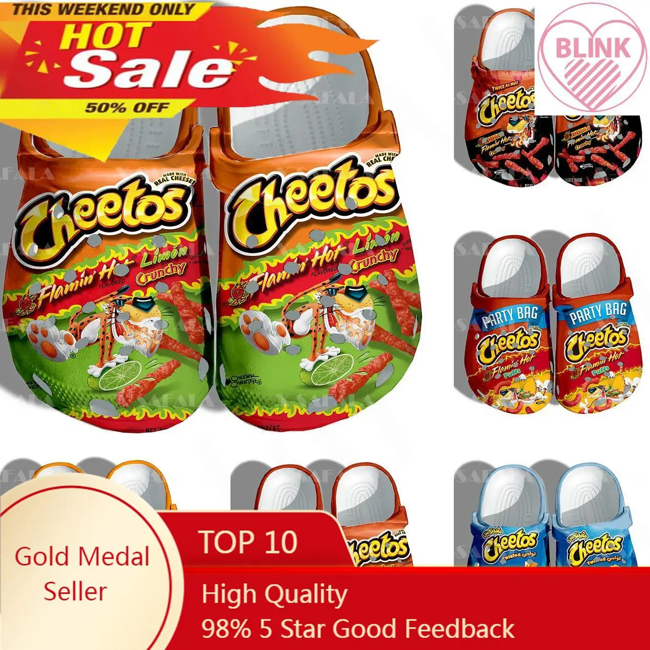 Funny Cheetos food Snack 3D Print Men Women Classic Clogs Slippers Shoes EVA Ligtweight Sandals Summer Beach Outdoor-4
Funny Cheetos food Snack 3D Print Men Women Classic Clogs Slippers Shoes EVA Ligtweight Sandals Summer Beach Outdoor-4