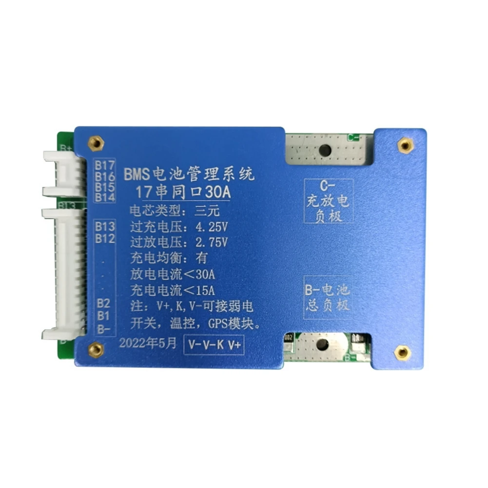 Bms 17S 30A 60V - Battery Common Port Charging Pad with NTC Temperature Protection for Escooter
Bms 17S 30A 60V - Battery Common Port Charging Pad with NTC Temperature Protection for Escooter