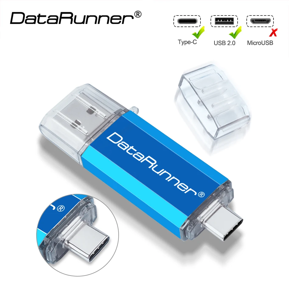 DataRunner Type C USB 2.0 Flash Drive Metal Pen Drive 128GB 64GB 32GB 16GB 8GB 2 IN 1 Pendrive USB 2.0 Memory Stick
DataRunner Type C USB 2.0 Flash Drive Metal Pen Drive 128GB 64GB 32GB 16GB 8GB 2 IN 1 Pendrive USB 2.0 Memory Stick