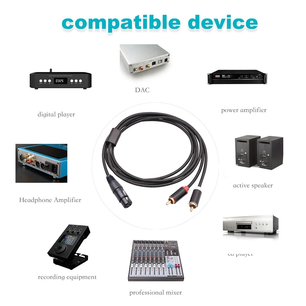 1m 2m 3 Audio RCA Y-Splitter Cable Male To 2 XLR 3 Pin Male Female Amplifiers For Mixing Microphones Tape Recorders Lines
1m 2m 3 Audio RCA Y-Splitter Cable Male To 2 XLR 3 Pin Male Female Amplifiers For Mixing Microphones Tape Recorders Lines