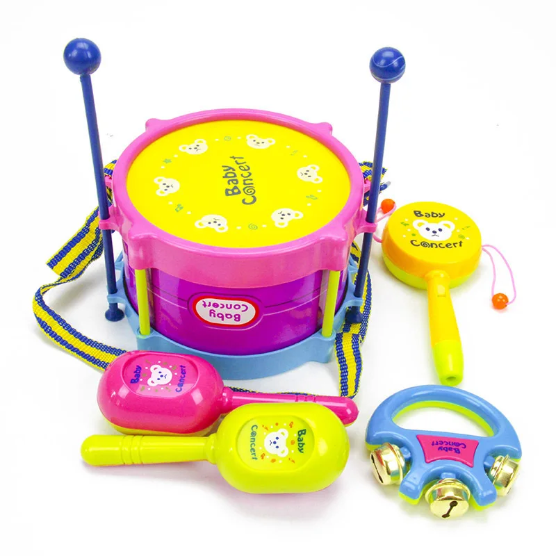 5pcs Educational Baby Kids Roll Drum Musical Instruments Band Kit Children Toy Baby Kids Gift Set
5pcs Educational Baby Kids Roll Drum Musical Instruments Band Kit Children Toy Baby Kids Gift Set