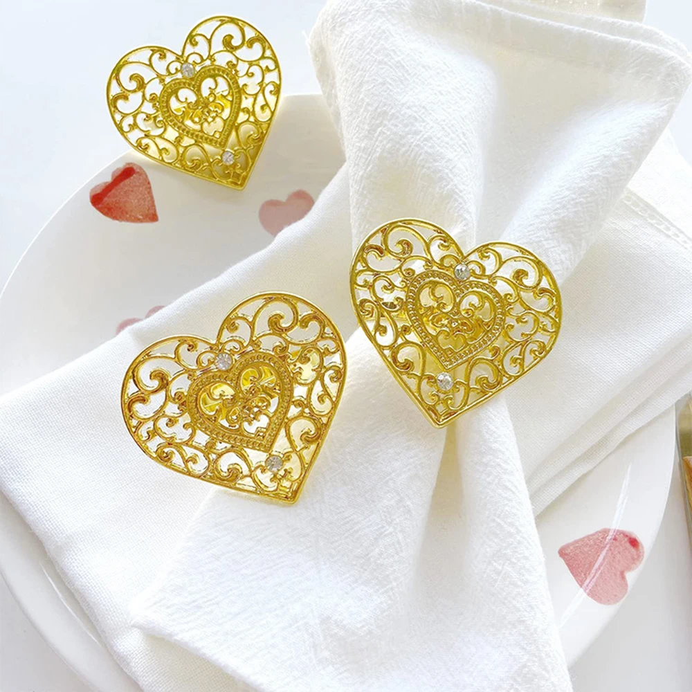Gold/Silver Heart-Shaped Hollow Napkin Rings Valentine'S Day Wedding Party Napkin Buckle Table Kitchen Hotel Restaurant Decor
Gold/Silver Heart-Shaped Hollow Napkin Rings Valentine'S Day Wedding Party Napkin Buckle Table Kitchen Hotel Restaurant Decor
