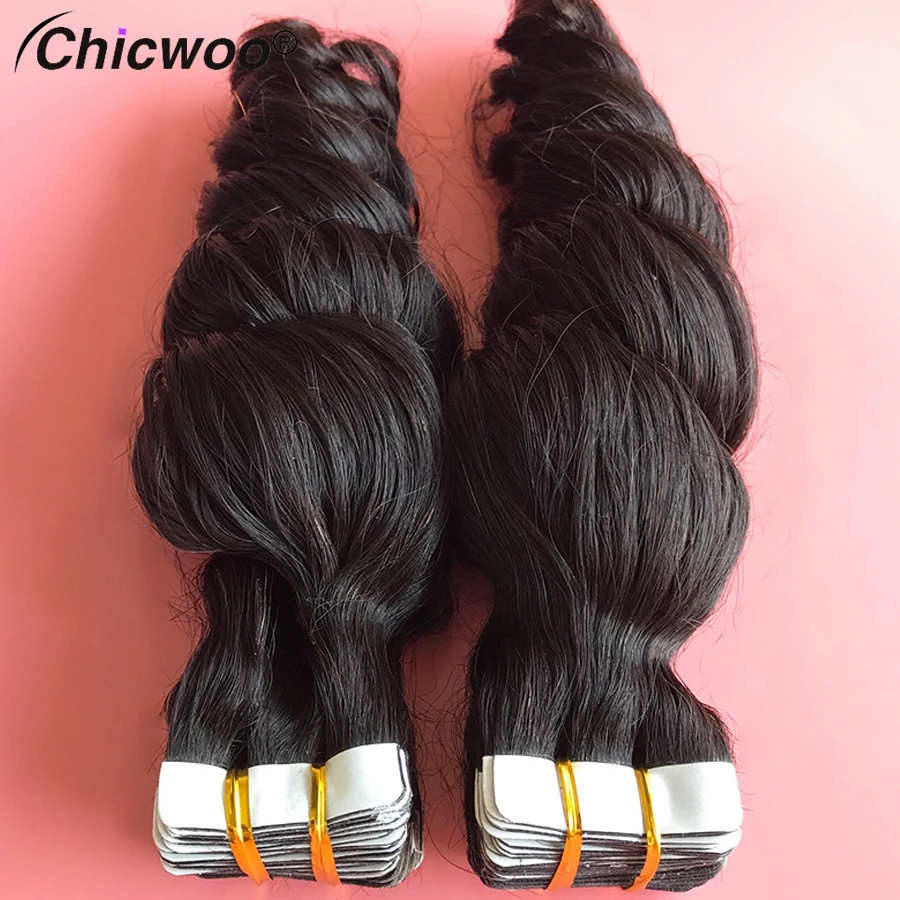 CHICWOO 12A Tape in Hair Extensions Virigin Brazilian Human Hair Loose Wave Natural Color Seamless Skin Weft For Black Women
CHICWOO 12A Tape in Hair Extensions Virigin Brazilian Human Hair Loose Wave Natural Color Seamless Skin Weft For Black Women