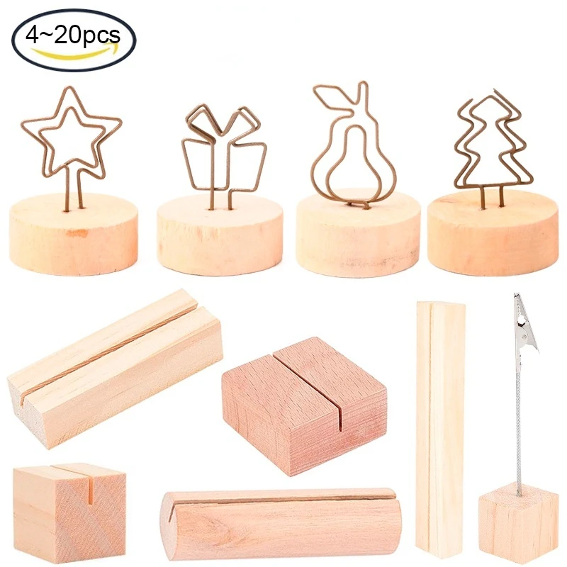 NBEADS 4-20PCS Wooden Name Card Holder Table Number Stands Card for Name Tags Pictures Food Labels Postcards Menus 
NBEADS 4-20PCS Wooden Name Card Holder Table Number Stands Card for Name Tags Pictures Food Labels Postcards Menus