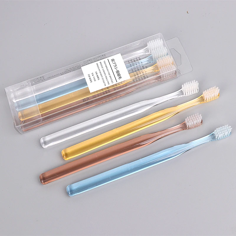 

4PC/set Adult Crystal Clear Small Head Soft Bristle Toothbrush Soft Toothbrush Teeth Toothbrushes Tooth Brush Oral Health Care