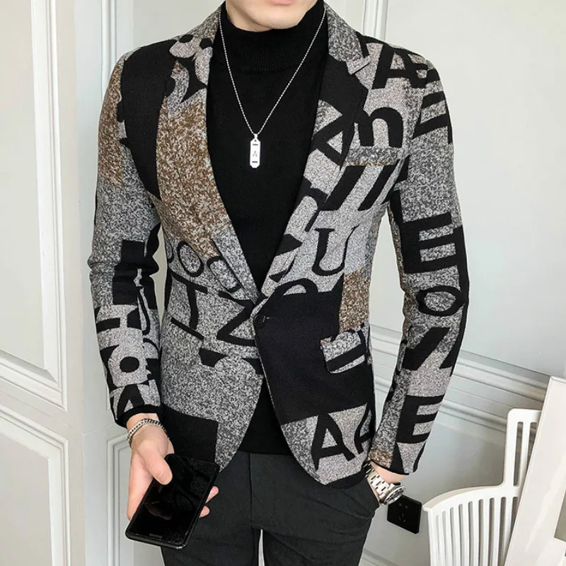 Letter Print Wool Woolen Blazer Men 2022 Winter Men Blazer Casual Suit Jacket Slim Fit Party Club Wedding Social Blazer Homme
Letter Print Wool Woolen Blazer Men 2022 Winter Men Blazer Casual Suit Jacket Slim Fit Party Club Wedding Social Blazer Homme