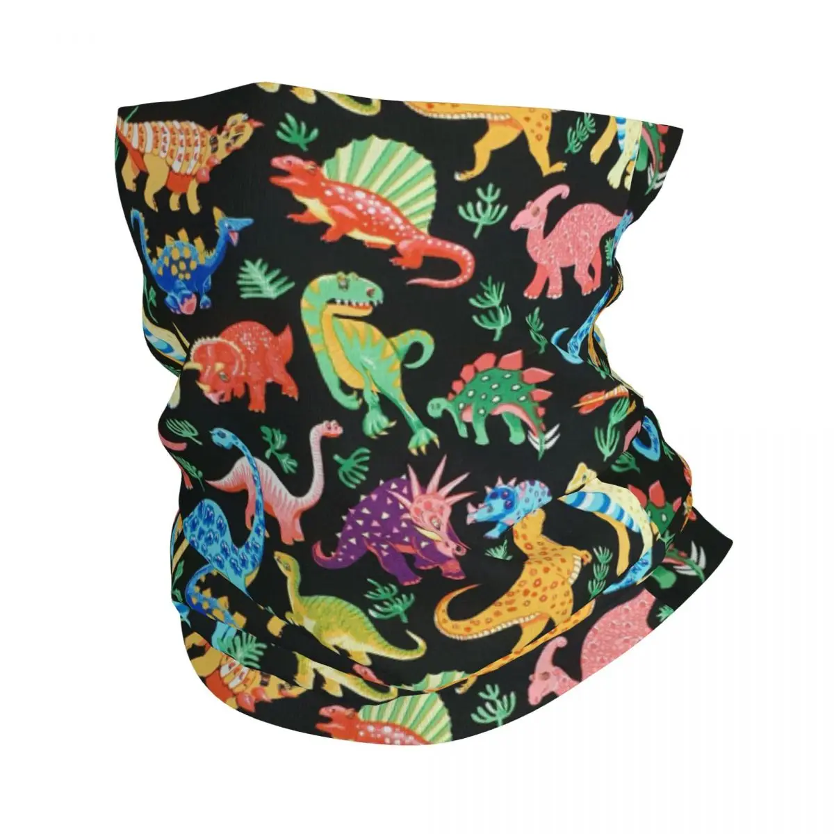 

Цветная Зимняя повязка на голову с динозавром, обогреватель для шеи, мужской и женский шарф-труба для походов и кемпинга, бандана-труба с мультяшным принтом животных для лица, гетры
