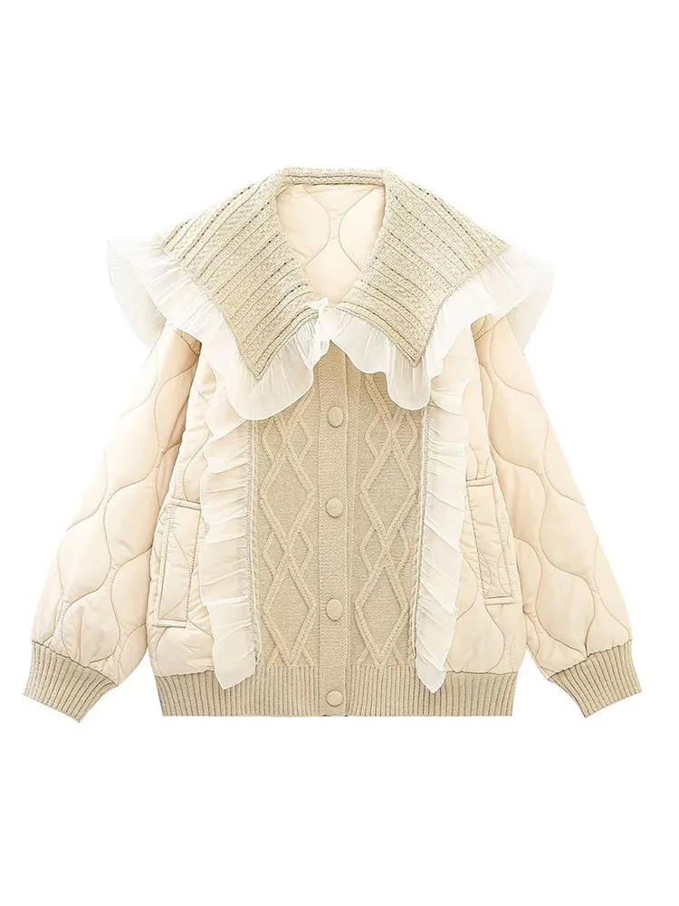 BSK&ZA&TRF Women 2022 Winter New Fashion Splicing Cotton Jacket Coat Vintage Long Sleeve Female Outerwear Chic Overshirt
BSK&ZA&TRF Women 2022 Winter New Fashion Splicing Cotton Jacket Coat Vintage Long Sleeve Female Outerwear Chic Overshirt