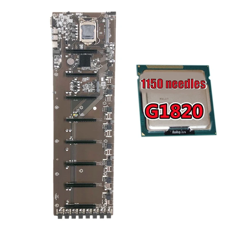 B85 BTC Mining Motherboard with G1820 CPU LGA1155 Support DDR3 8PCI-E 65mm Large Spacing Graphics Card Slot
B85 BTC Mining Motherboard with G1820 CPU LGA1155 Support DDR3 8PCI-E 65mm Large Spacing Graphics Card Slot
