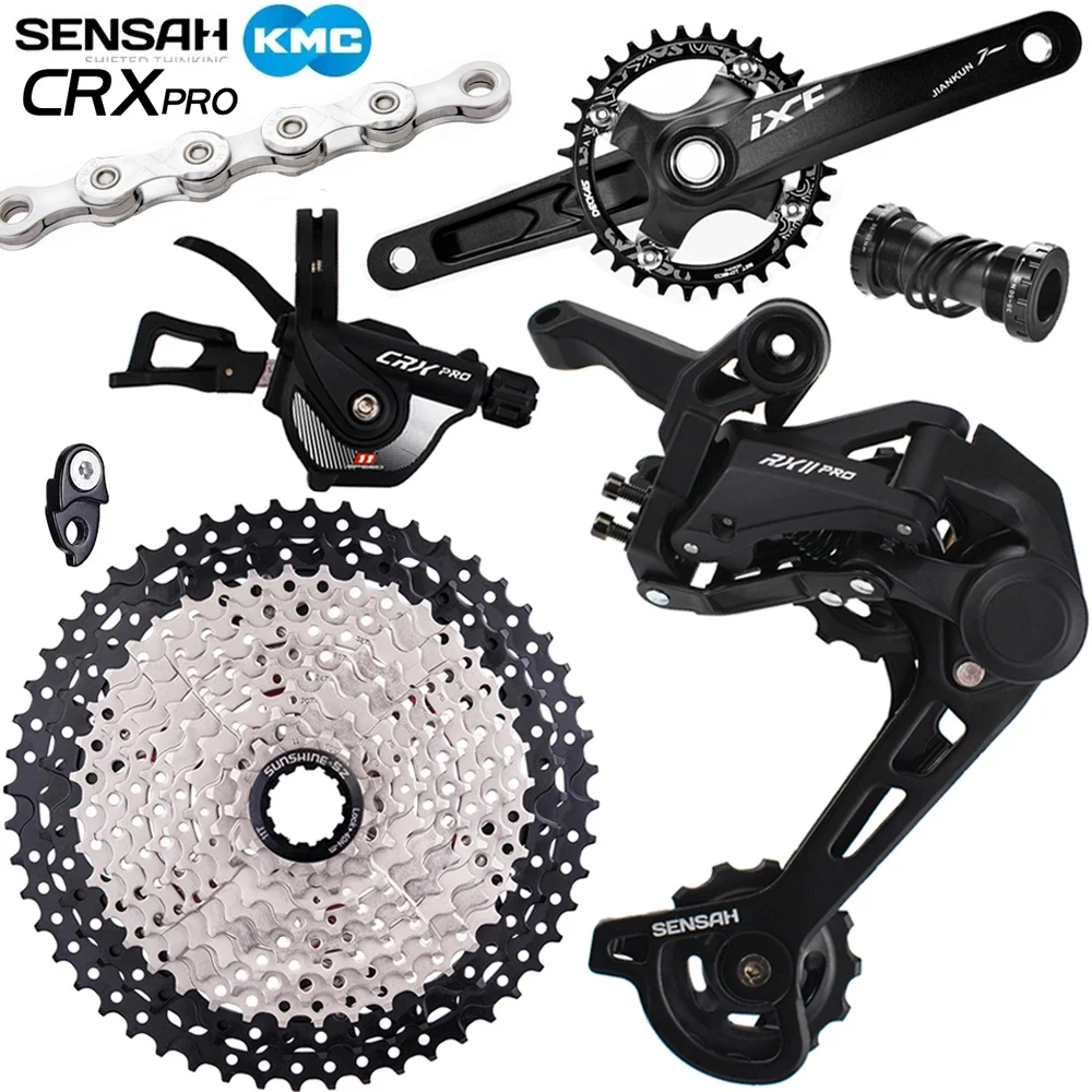SENSAH MTB 11 Speed Groupset CRX PRO 1X11 Shifter Lever Rear Derailleur&KMC X11 Chain&170mm Crankset&11S40 42 46 50 52T Cassette
SENSAH MTB 11 Speed Groupset CRX PRO 1X11 Shifter Lever Rear Derailleur&KMC X11 Chain&170mm Crankset&11S40 42 46 50 52T Cassette