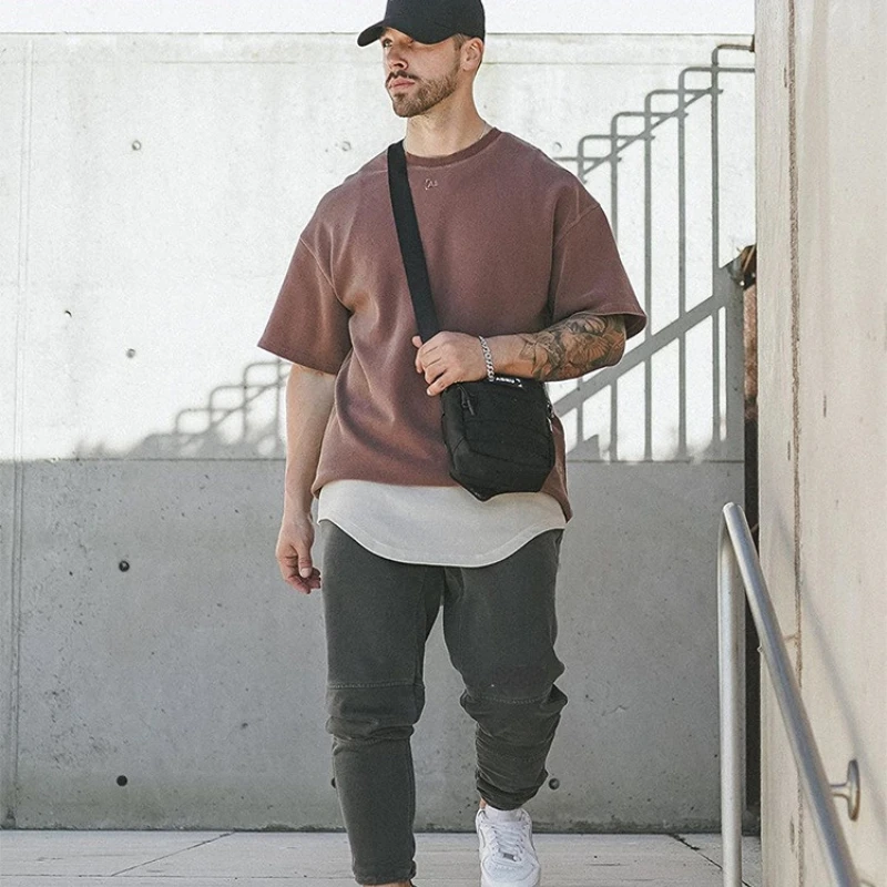 Summer High Street Fashion Oversized Men's T-shirt Solid Cotton Breathable and Comfortable Retro Casual Sports Short Sleeve
Summer High Street Fashion Oversized Men's T-shirt Solid Cotton Breathable and Comfortable Retro Casual Sports Short Sleeve