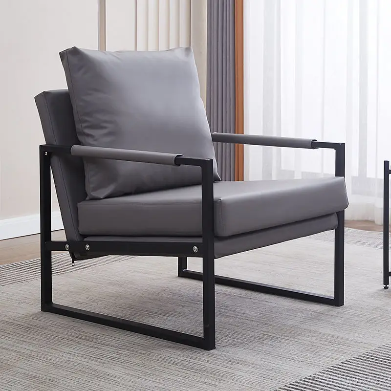 Modern Minimalist Waiting Room Single Sofa Chair Household Leather Wrought Iron Chair Balcony Leisure Lazy Sofa Backrest Bedroom
Modern Minimalist Waiting Room Single Sofa Chair Household Leather Wrought Iron Chair Balcony Leisure Lazy Sofa Backrest Bedroom