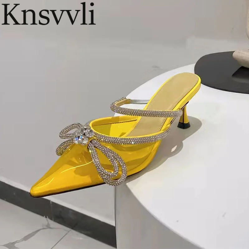 Crystal High Heels Slippers Women PVC Pointy Toe Open Toe Slides Shoes Rhinestone Butterfly-knot Party Prom Mules Shoes Woman
Crystal High Heels Slippers Women PVC Pointy Toe Open Toe Slides Shoes Rhinestone Butterfly-knot Party Prom Mules Shoes Woman