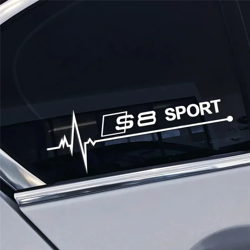 1 пара виниловых светоотражающих наклеек на боковое окно автомобиля для Audi S8 SPORT