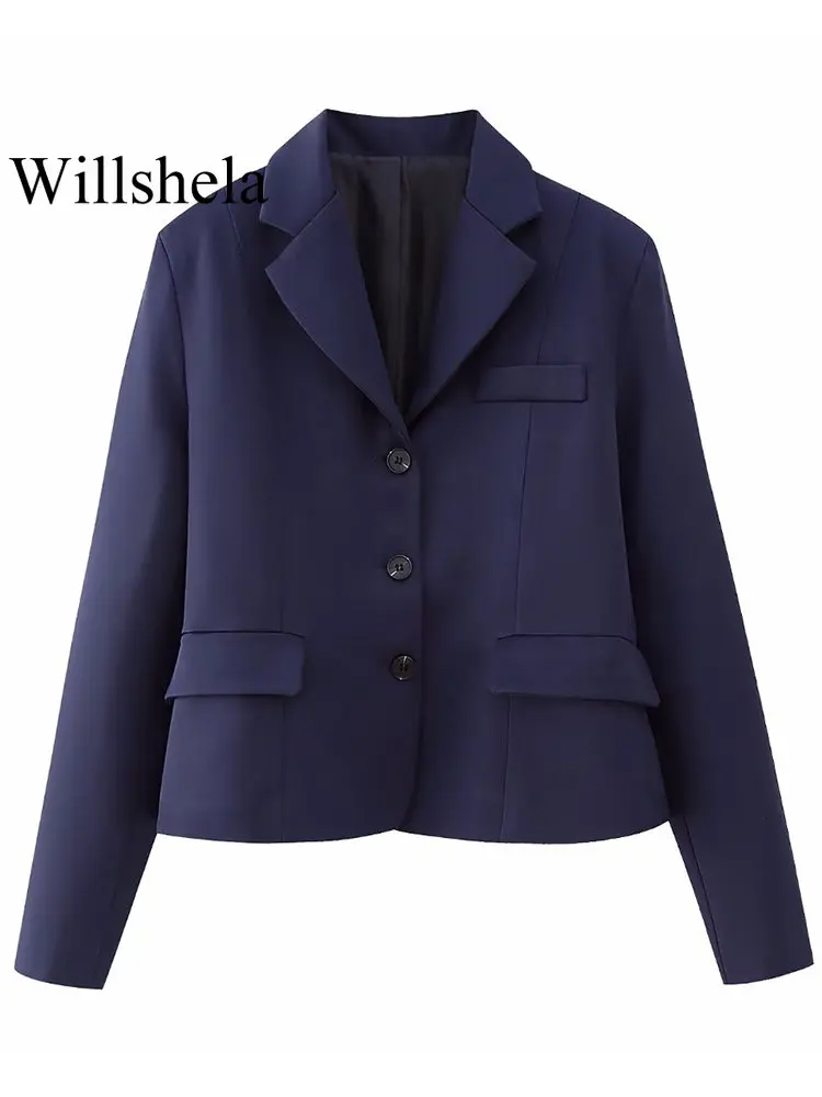 Willshela женский модный однобортный Блейзер NavyBlue, винтажный блейзер с вырезом и длинными рукавами, женская одежда
Willshela женский модный однобортный Блейзер NavyBlue, винтажный блейзер с вырезом и длинными рукавами, женская одежда