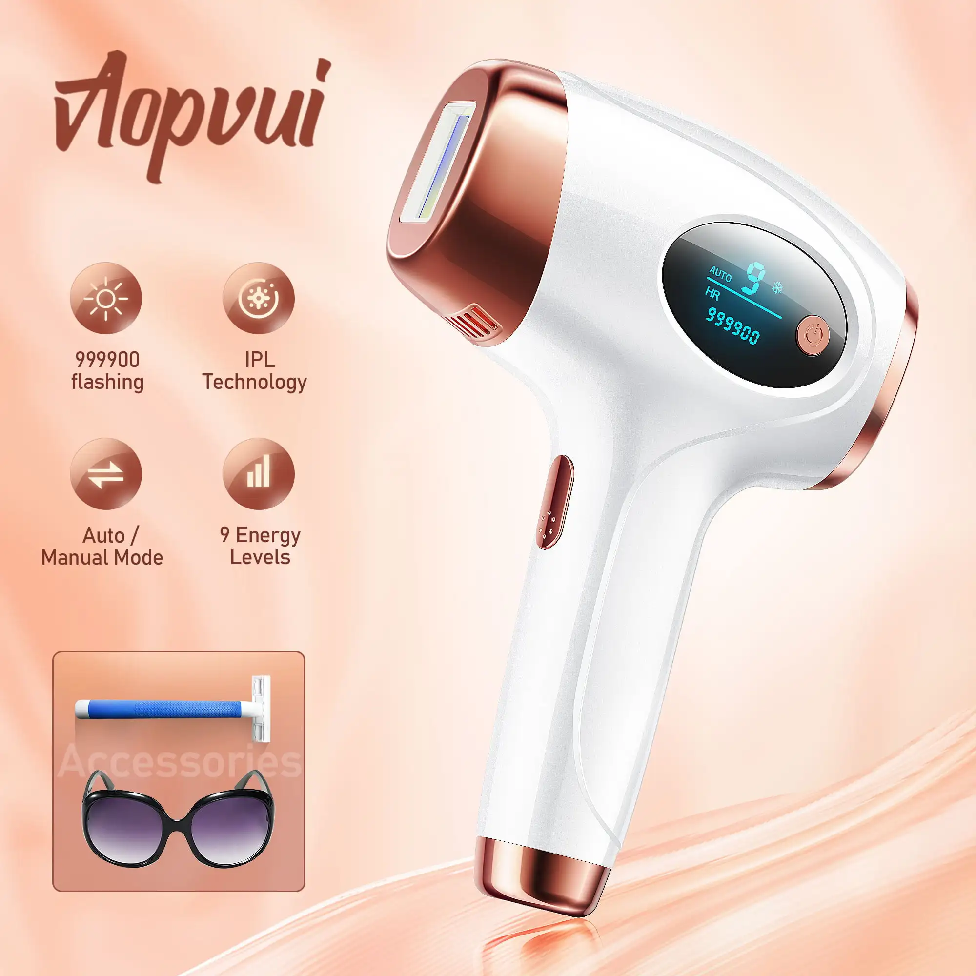 IPL Laser Permanent Hair Removal 999900 Flashes 9 Energy Levels Body Hair Removal Device for Women
IPL Laser Permanent Hair Removal 999900 Flashes 9 Energy Levels Body Hair Removal Device for Women