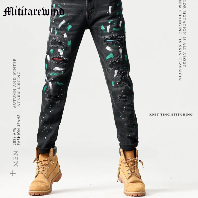 Осенние новые модные мужские брюки в стиле High Street с разбитыми дырками, тонкие прямые брюки со средней талией в стиле хип-хоп
Осенние новые модные мужские брюки в стиле High Street с разбитыми дырками, тонкие прямые брюки со средней талией в стиле хип-хоп