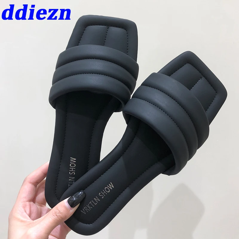 Black Women Flats Slippers Shoes Slides Summer Beach Fashion Square Toe Casual Outdoor Female Slippers Sandals Ladies Shoes
Black Women Flats Slippers Shoes Slides Summer Beach Fashion Square Toe Casual Outdoor Female Slippers Sandals Ladies Shoes