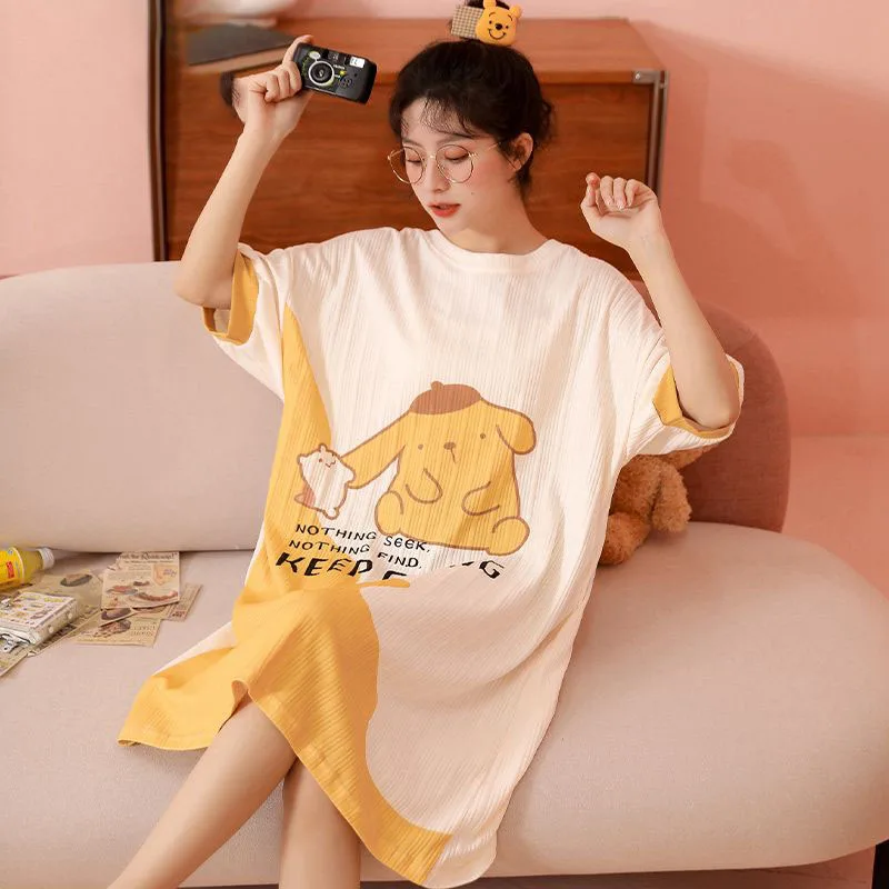 Kawaii Sanrio Anime Cotton Pajama Skirt Cute Pompompurin Hello Kitty Summer Short Sleeve Pajamas Originality Children Gifts
Kawaii Sanrio Anime Cotton Pajama Skirt Cute Pompompurin Hello Kitty Summer Short Sleeve Pajamas Originality Children Gifts
