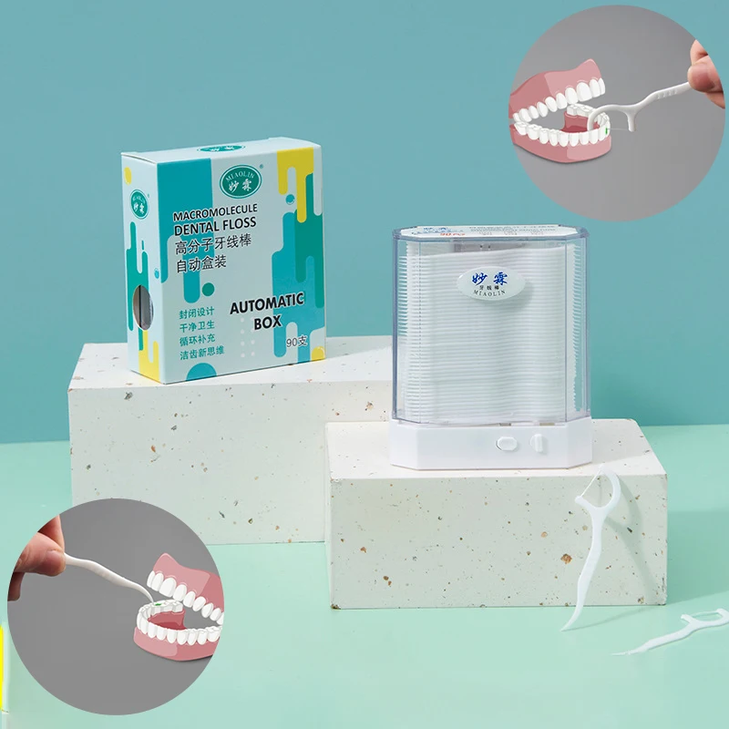 90Pcs Automatic Boxed Dental Floss Home Ultra-Fine Toothpick Line Portable Dental Floss Stick Set Pick Dispenser
90Pcs Automatic Boxed Dental Floss Home Ultra-Fine Toothpick Line Portable Dental Floss Stick Set Pick Dispenser