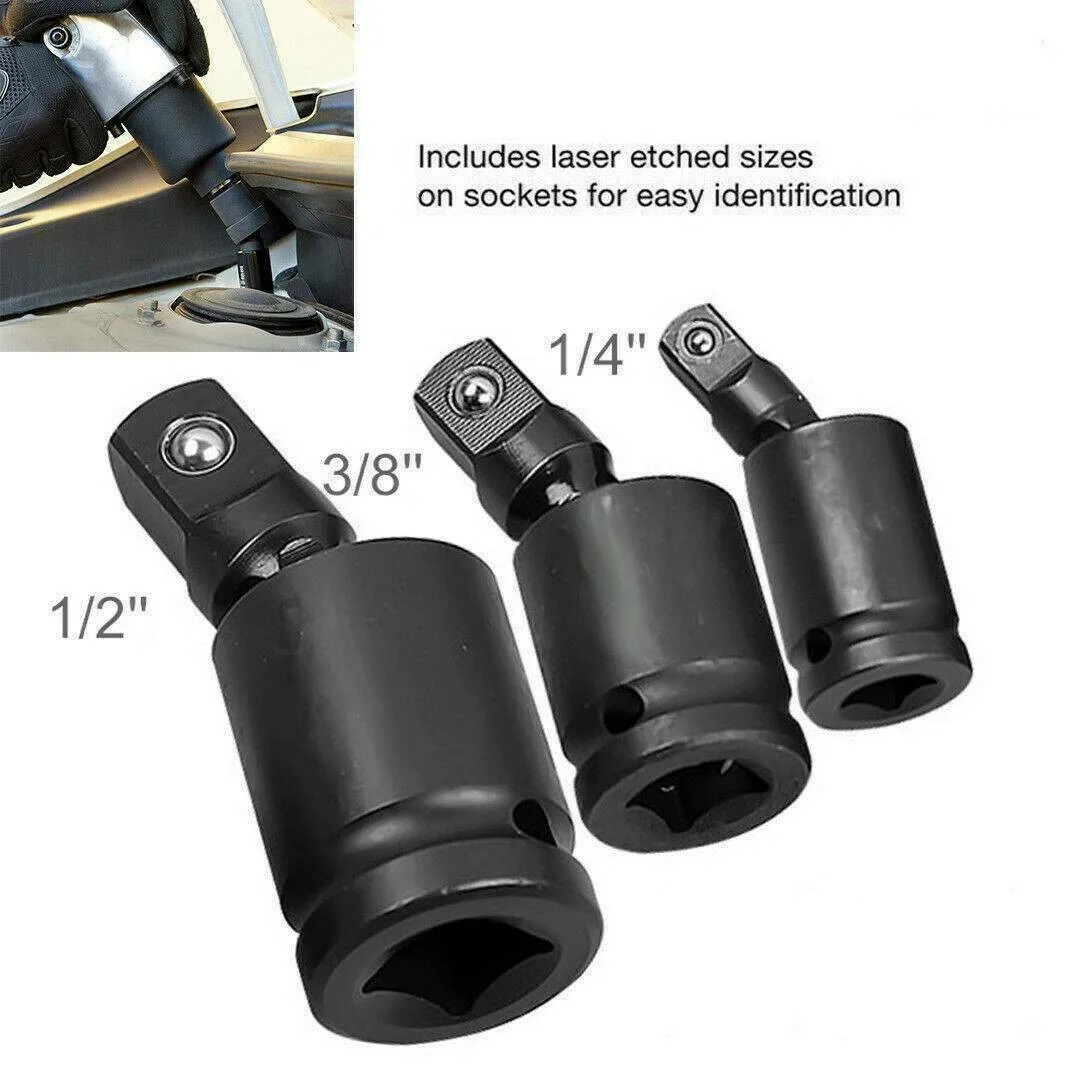 3pcs 1/4" 3/8" 1/2" Wrench Socket Adapter Phosphating Chromium Molybdenum Steel Pneumatic Wrench Universal Joint hand Tool 
3pcs 1/4" 3/8" 1/2" Wrench Socket Adapter Phosphating Chromium Molybdenum Steel Pneumatic Wrench Universal Joint hand Tool
