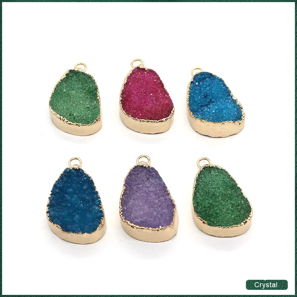 Crystal irregular shape plated natural stone pendant diy charms for jewelry making ladies necklace earrings charm accessories
Crystal irregular shape plated natural stone pendant diy charms for jewelry making ladies necklace earrings charm accessories