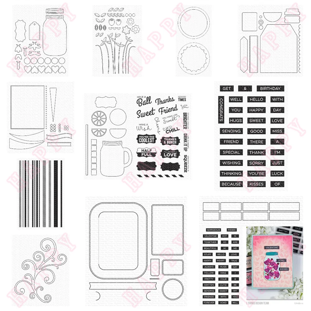 Fruit Jars Tulips Tickets Metal Cutting Dies and Clear Stamps Scrapbook Diary Decoration Paper Craft Embossing Template Handmade
Fruit Jars Tulips Tickets Metal Cutting Dies and Clear Stamps Scrapbook Diary Decoration Paper Craft Embossing Template Handmade