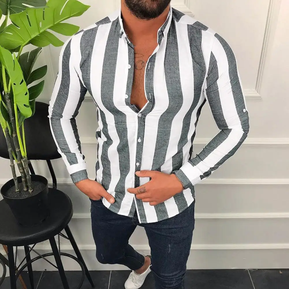 Trendy Beach Autumn Lapel Vertical Striped Men Blouse Men Shirt Soft Skin-affinity
Trendy Beach Autumn Lapel Vertical Striped Men Blouse Men Shirt Soft Skin-affinity