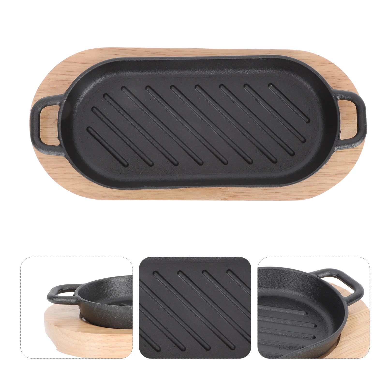 Steak Pan Plate Grill Fajita Cast Iron Sizzling Skillet Set Teppanyaki Bbq Server Nonstick Griddle Stovetop Grilling Platter
Steak Pan Plate Grill Fajita Cast Iron Sizzling Skillet Set Teppanyaki Bbq Server Nonstick Griddle Stovetop Grilling Platter