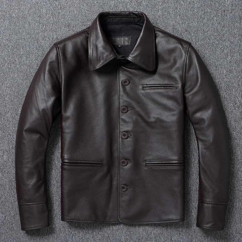 Real Jacket Men Brakeman Cowhide Genuine Slim Fit Casual Clothes Mens Leather Coat Autumn Clothing
Real Jacket Men Brakeman Cowhide Genuine Slim Fit Casual Clothes Mens Leather Coat Autumn Clothing