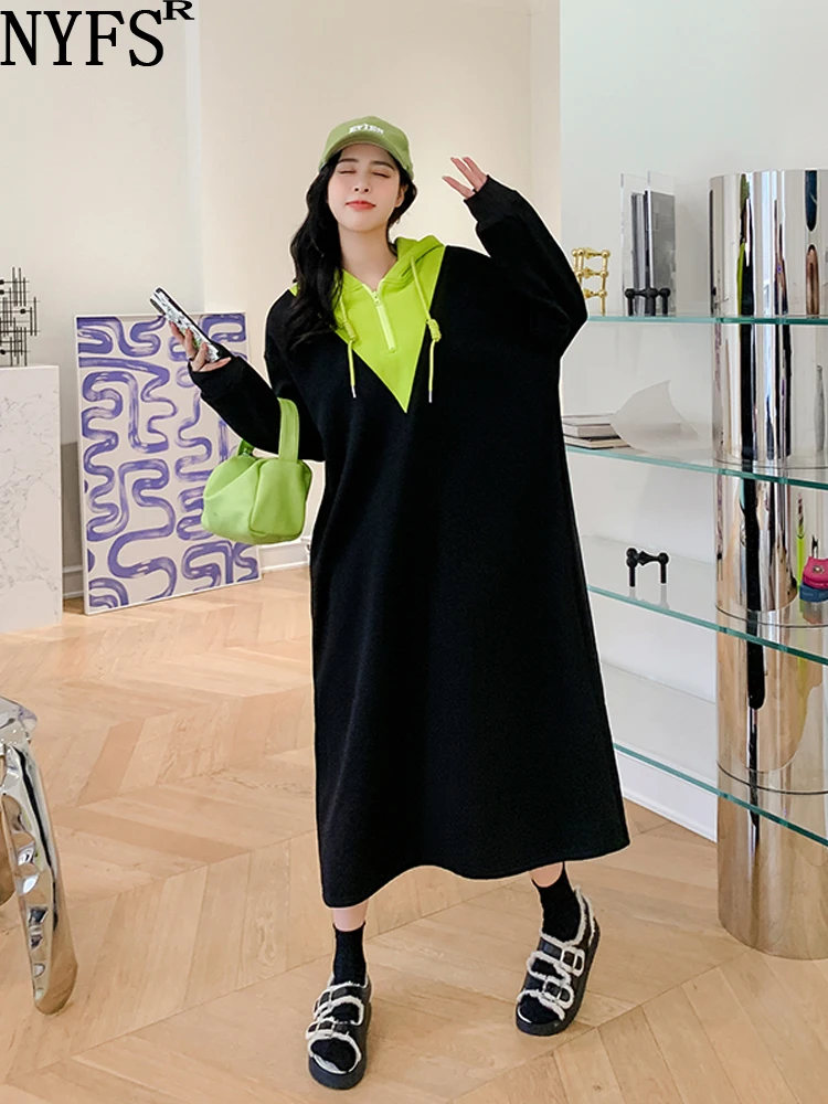 NYFS 2023 Autumn Winter New Korea Woman Dress Vestidos Robe Elbise Loose Plus SizeThickened Rocker Fleece Fashion Hooded Dresses
NYFS 2023 Autumn Winter New Korea Woman Dress Vestidos Robe Elbise Loose Plus SizeThickened Rocker Fleece Fashion Hooded Dresses