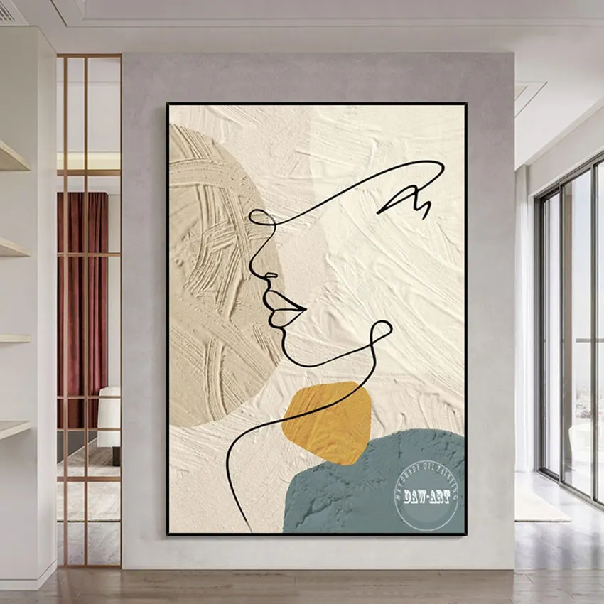 Beautiful Girl Line Texture Portrait painting Easy Unframed Canvas Abstract Idea Art Painting Wall Art Pictures For Hotels
Beautiful Girl Line Texture Portrait painting Easy Unframed Canvas Abstract Idea Art Painting Wall Art Pictures For Hotels