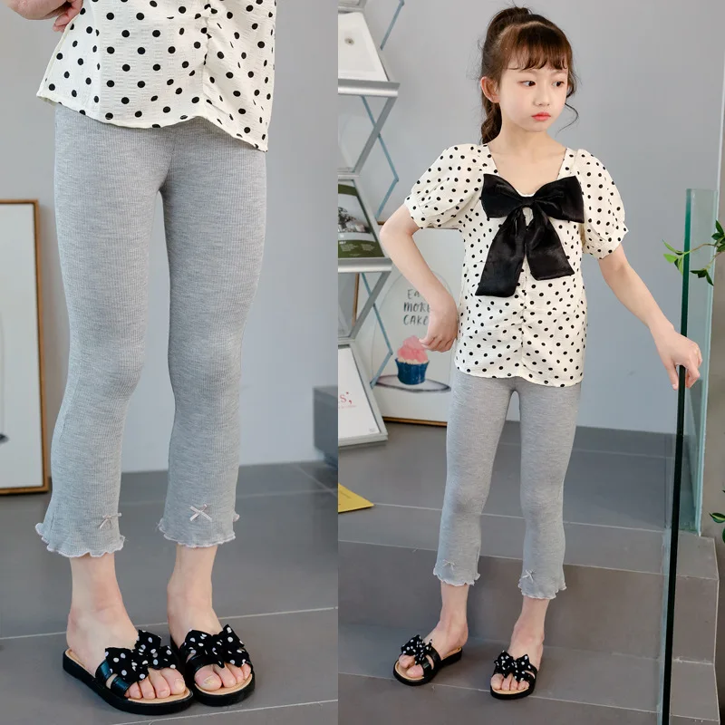 2022 Summer Children's Calf-length Pants Elastic Flared Pants Threaded Modal Girls Leggings Bow Solid Color Toddler Pants 2-8Yrs
2022 Summer Children's Calf-length Pants Elastic Flared Pants Threaded Modal Girls Leggings Bow Solid Color Toddler Pants 2-8Yrs