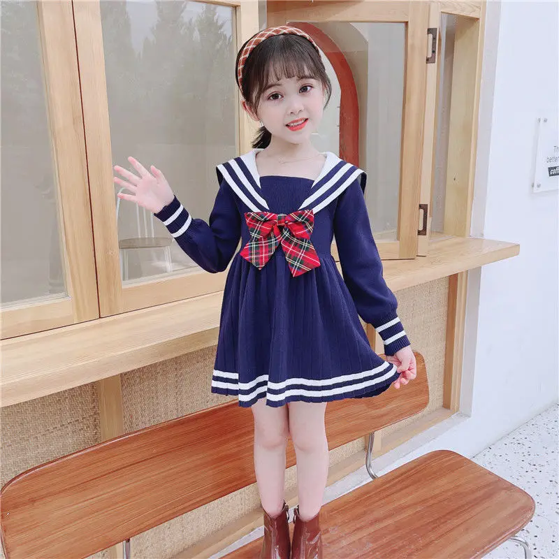 Autumn Winter Lapel Long-sleeved Girl Knitted Sweater Dress Children's Birthday Party Princess Dresses Communion Sweet Costume
Autumn Winter Lapel Long-sleeved Girl Knitted Sweater Dress Children's Birthday Party Princess Dresses Communion Sweet Costume