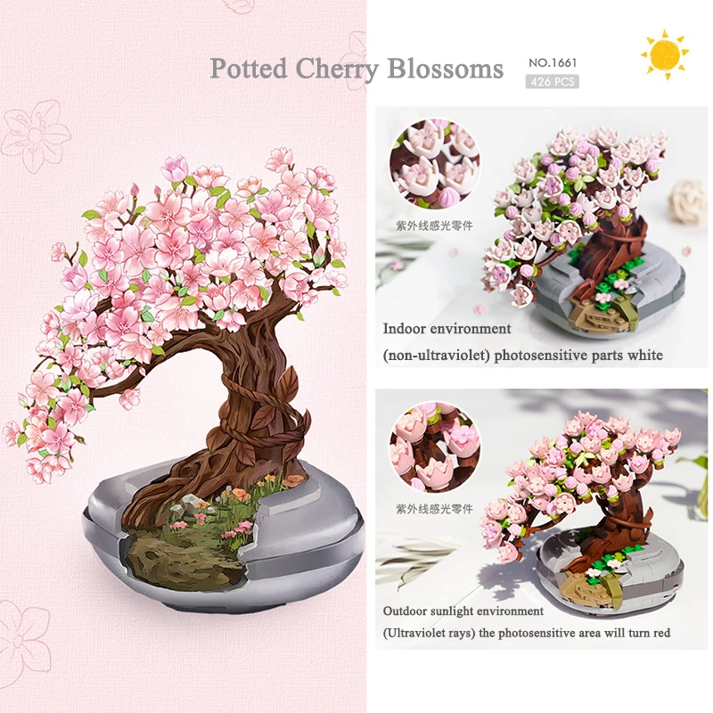 3D Model DIY Mini Blocks Bricks Building Toy LOZ Eternal Flower Pink Sakura Cherry Tree Pot Plant for Children Gift Build Moc
3D Model DIY Mini Blocks Bricks Building Toy LOZ Eternal Flower Pink Sakura Cherry Tree Pot Plant for Children Gift Build Moc