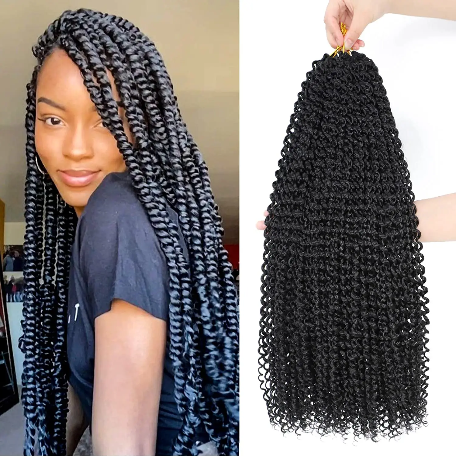 Passion Twist Hair 18 Inch Water Wave Crochet Passion Twist Hair Braids Synthetic Crochet Braiding Hair Extensions
Passion Twist Hair 18 Inch Water Wave Crochet Passion Twist Hair Braids Synthetic Crochet Braiding Hair Extensions