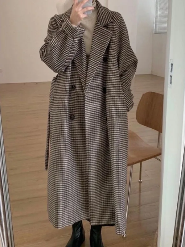 Women Tweed Wool Coat Korean Fashion Autumn Womens Winter Clothing 2023 Plaid Long Jacket Elegance Office Lady
Women Tweed Wool Coat Korean Fashion Autumn Womens Winter Clothing 2023 Plaid Long Jacket Elegance Office Lady
