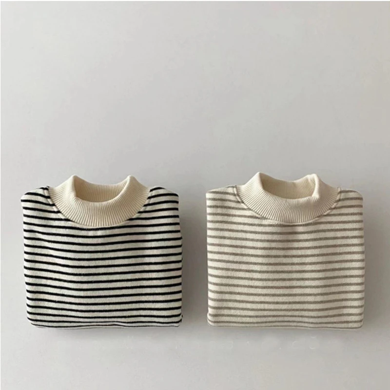 Kids Clothes Boys Sweatshirts Autumn Winter Striped Fleece Lining Girl Turtleneck Top for Babies Cotton Children's Clothing
Kids Clothes Boys Sweatshirts Autumn Winter Striped Fleece Lining Girl Turtleneck Top for Babies Cotton Children's Clothing