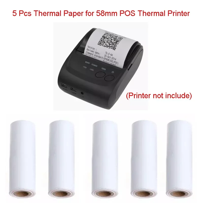 5PCS 57x30mm Thermal Receipt Paper Roll for Mobile POS 58mm Thermal Printer Lot Printer Parts
5PCS 57x30mm Thermal Receipt Paper Roll for Mobile POS 58mm Thermal Printer Lot Printer Parts