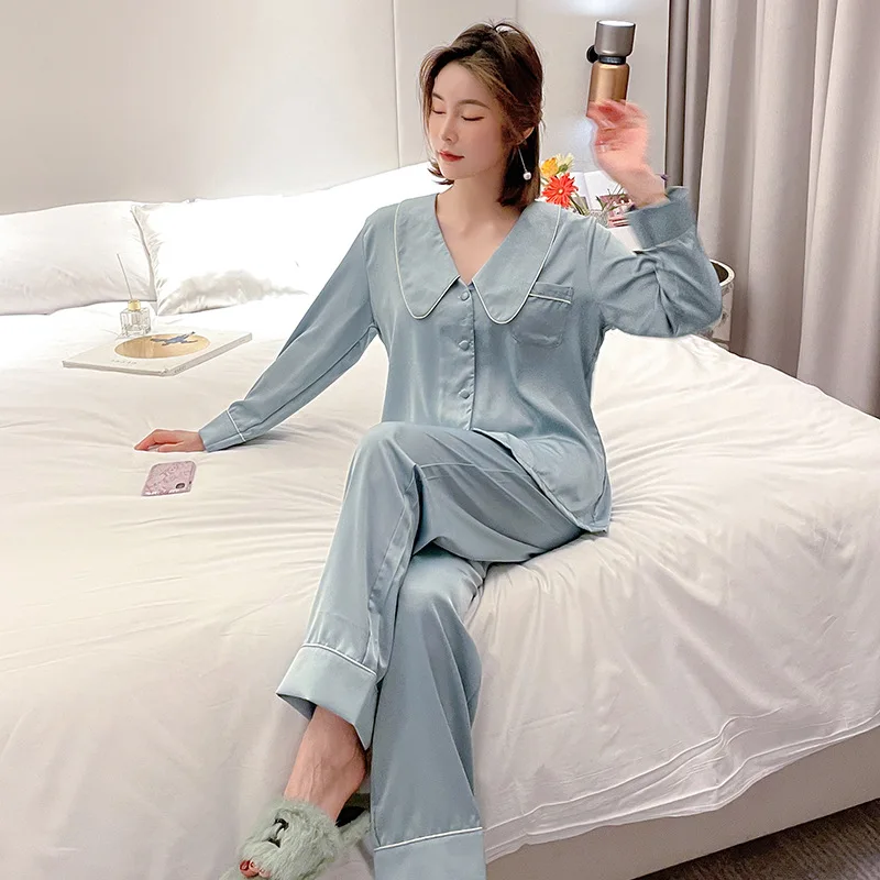 Ice Silk Pajamas Women Age Season New Emulation Silk Long Sleeve Sexy Two Sets Of French Elegant Big Yards Household To Take Com
Ice Silk Pajamas Women Age Season New Emulation Silk Long Sleeve Sexy Two Sets Of French Elegant Big Yards Household To Take Com