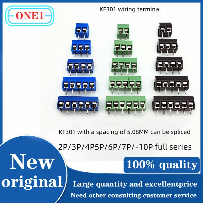 (10PCS/lot) KF301-2P3P4P5P-10P position wiring terminal PCB terminal 5.08MM wiring post can be spliced blue black green
(10PCS/lot) KF301-2P3P4P5P-10P position wiring terminal PCB terminal 5.08MM wiring post can be spliced blue black green
