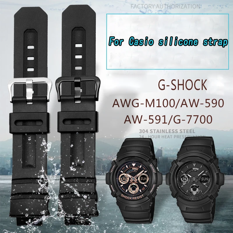 16mm Watchband For Casio G-Shock AW-591/590/5230/282B AWG-M100/M101 G-7700/7710 bracelet Strap Rubber Accessories Silicone belt
16mm Watchband For Casio G-Shock AW-591/590/5230/282B AWG-M100/M101 G-7700/7710 bracelet Strap Rubber Accessories Silicone belt